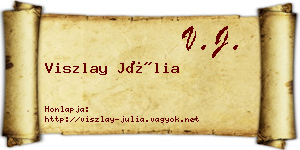 Viszlay Júlia névjegykártya